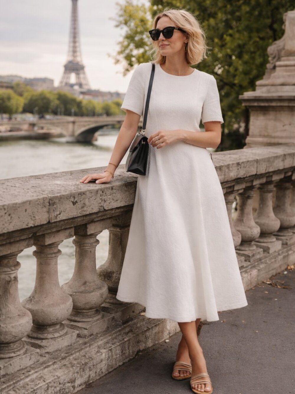 Loulou Studio Ivory Textured Midi Dress